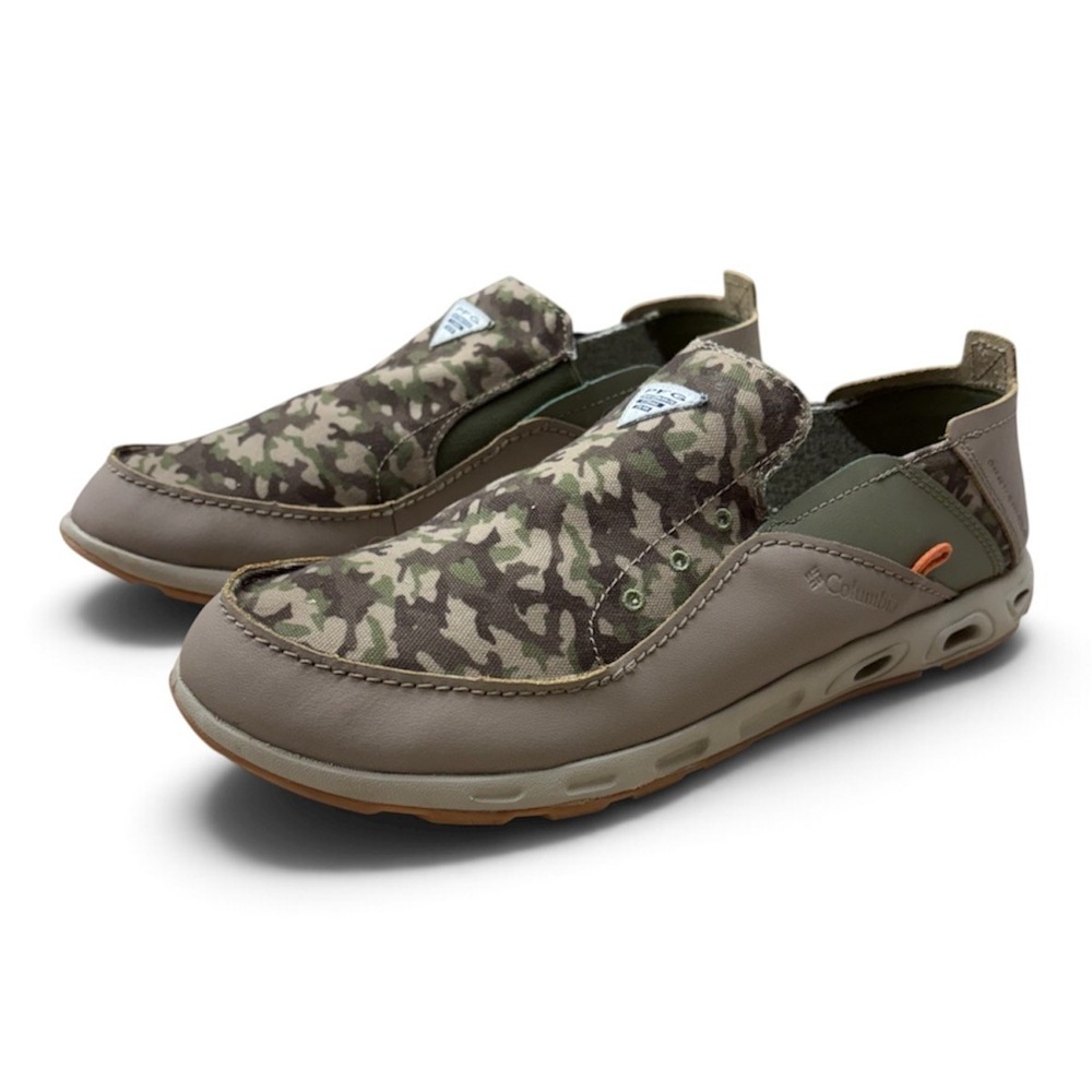 Columbia PFG Bahama Vent Boat Shoe Men's 10.5 Camouflage Fishing Slip On Comfort